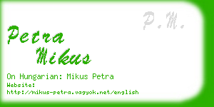 petra mikus business card